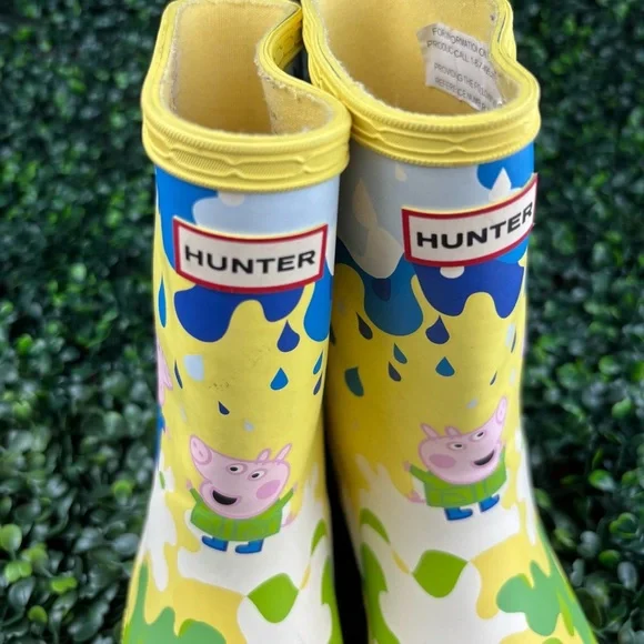 HUNTER X PEPPA PIG CLASSIC MUDDY PUDDLES WELLINGTON BOOTS SIZE 1 kids - Picture 8 of 9